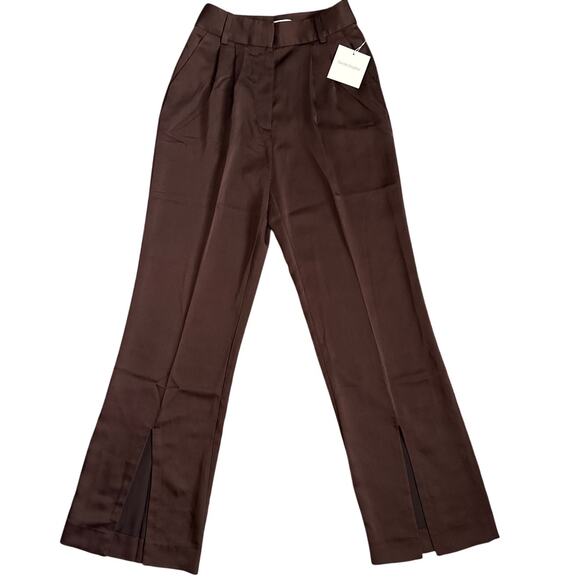 Favorite Daughter Split Decision Silky Trousers in‎ Chocolate Size 2 - Picture 6 of 14